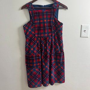 Vintage plaid handmade frock 60s